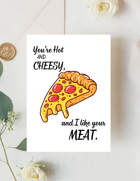Dirty Anniversary Card for Boyfriend, Funny Anniversary Card, Pizza Lover Gift, Dirty Valentine's Day Card, Humorous Card for Him