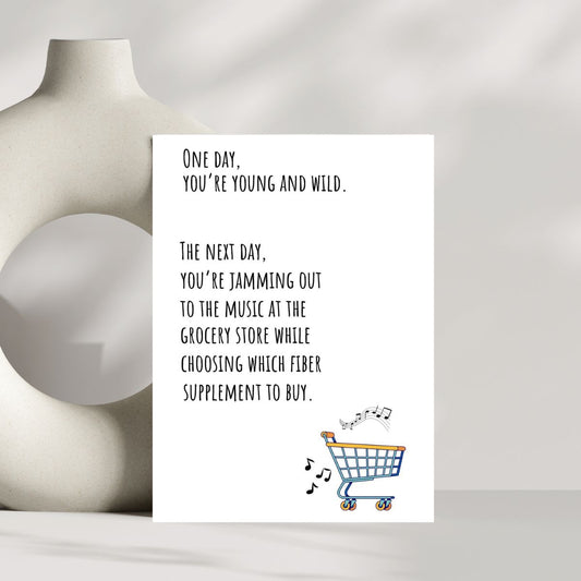 Relatable Birthday Card 🛒 | Grocery Store Aisles Hit Different with Headphones In!