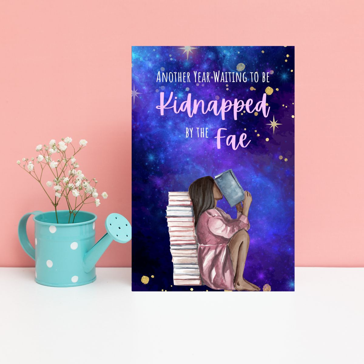 Kidnapped by the Fae Birthday Card, Bookish Greeting Card for Book Lovers, BookTok Gift, Kindle Girlie Birthday Gift