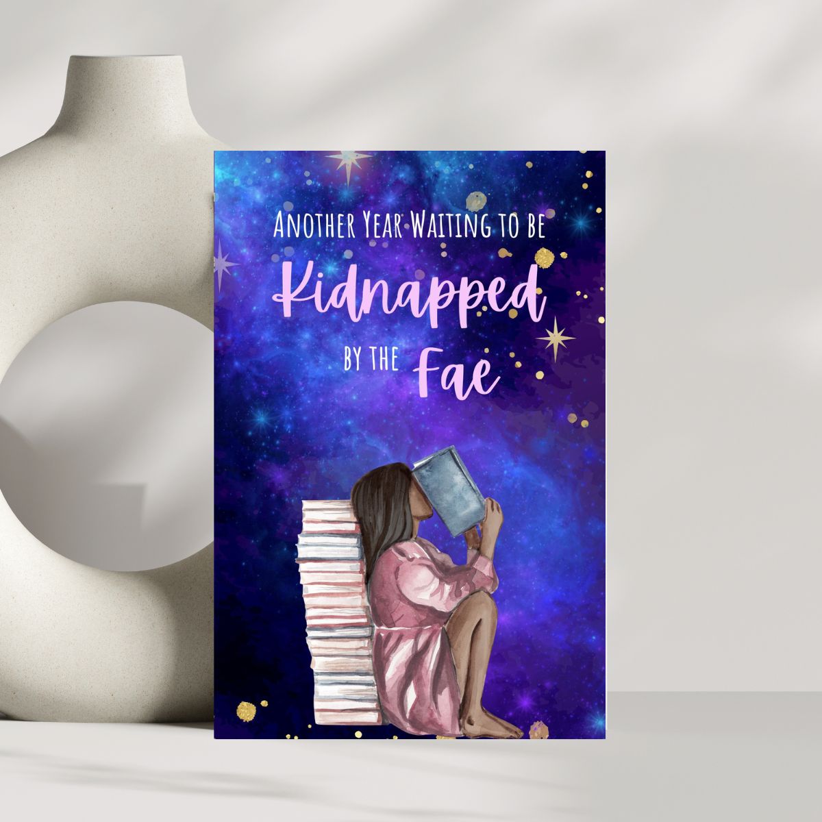 Kidnapped by the Fae Birthday Card, Bookish Greeting Card for Book Lovers, BookTok Gift, Kindle Girlie Birthday Gift