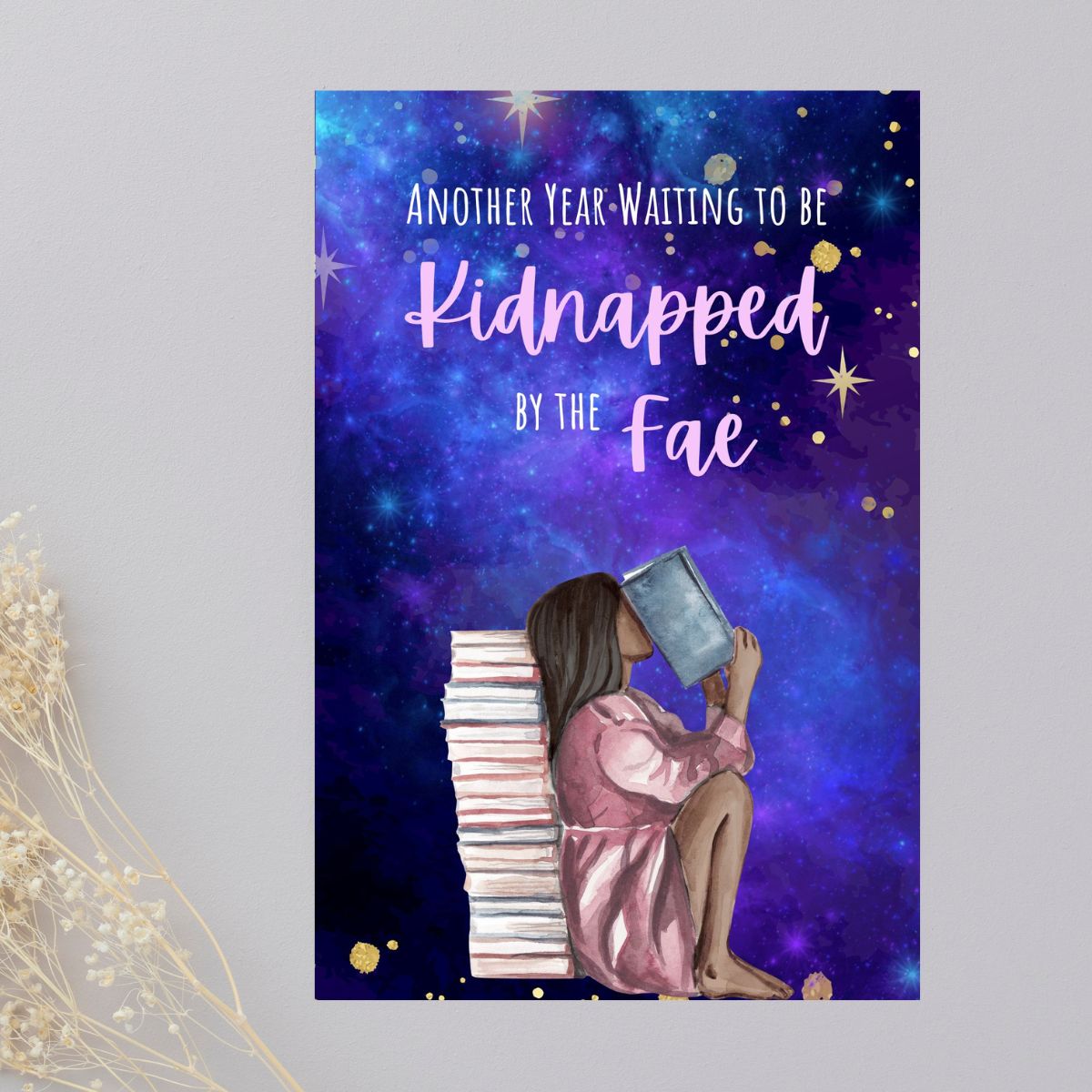 Kidnapped by the Fae Birthday Card, Bookish Greeting Card for Book Lovers, BookTok Gift, Kindle Girlie Birthday Gift