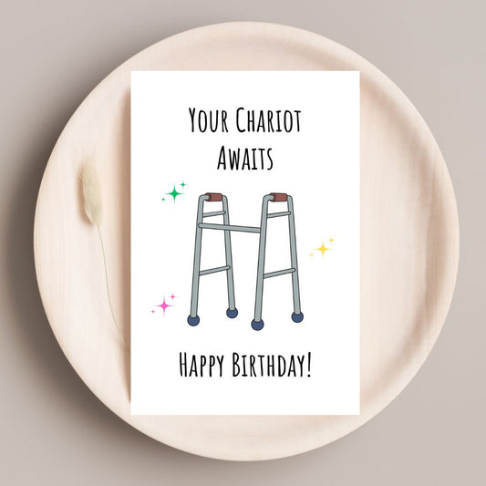Funny Walker Birthday Card