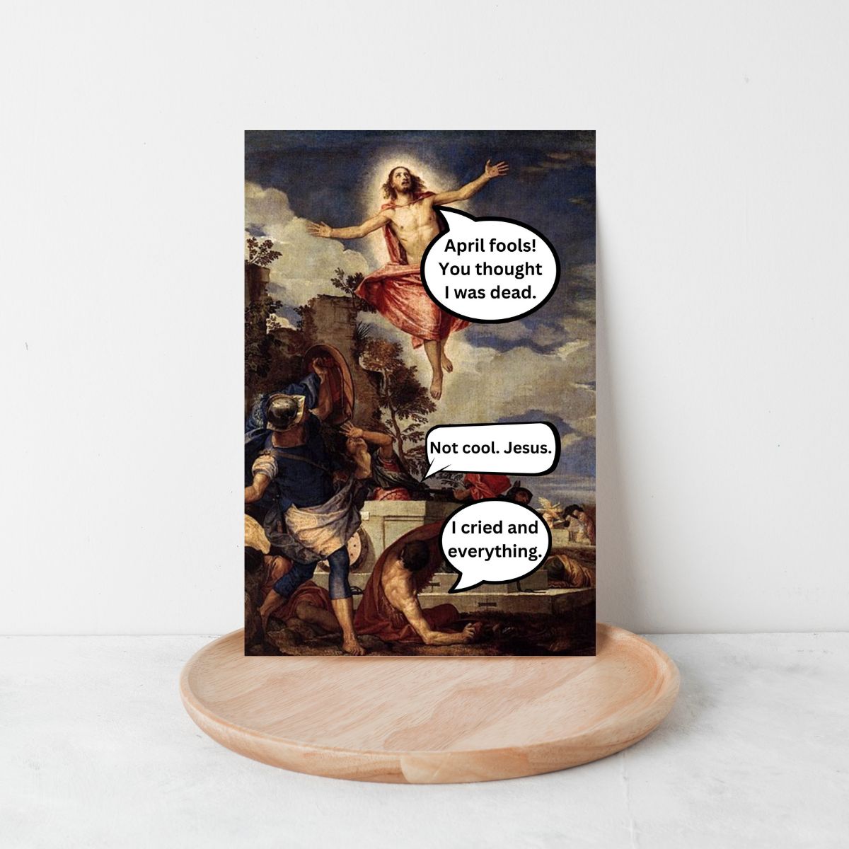 Funny April Fools Jesus Card, Irreverent Adult Card