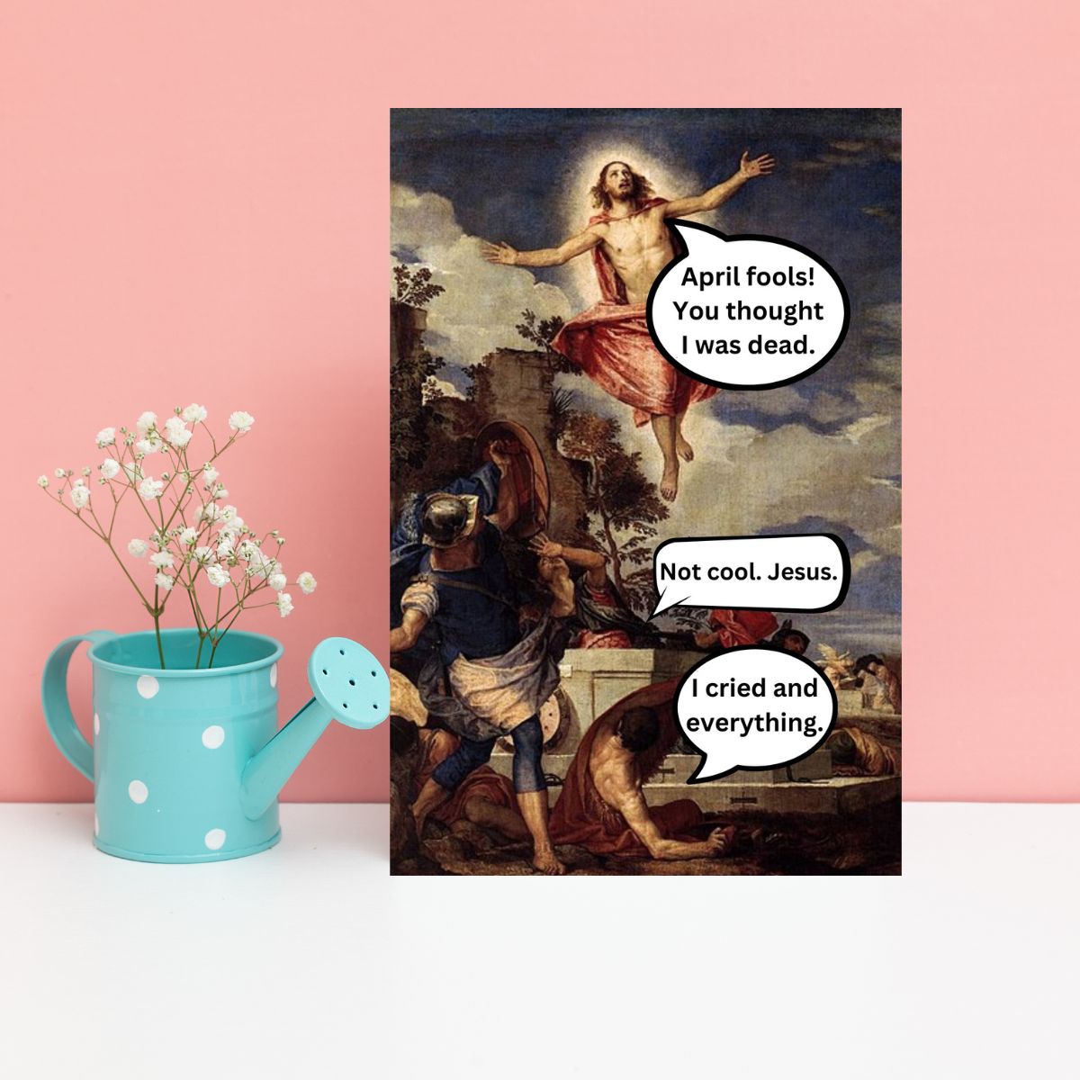 Funny April Fools Jesus Card, Irreverent Adult Card