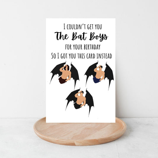 Bat Boys ACOTAR Birthday Greeting Card, Rhysand Azriel Cassian Birthday Card, Bookish Birthday Card, Booktok Card