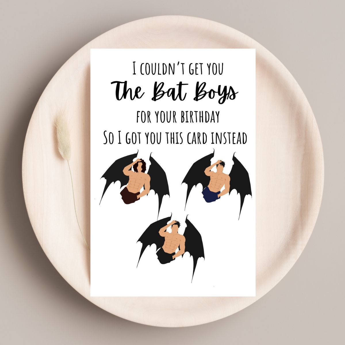 Bat Boys ACOTAR Birthday Greeting Card, Rhysand Azriel Cassian Birthday Card, Bookish Birthday Card, Booktok Card