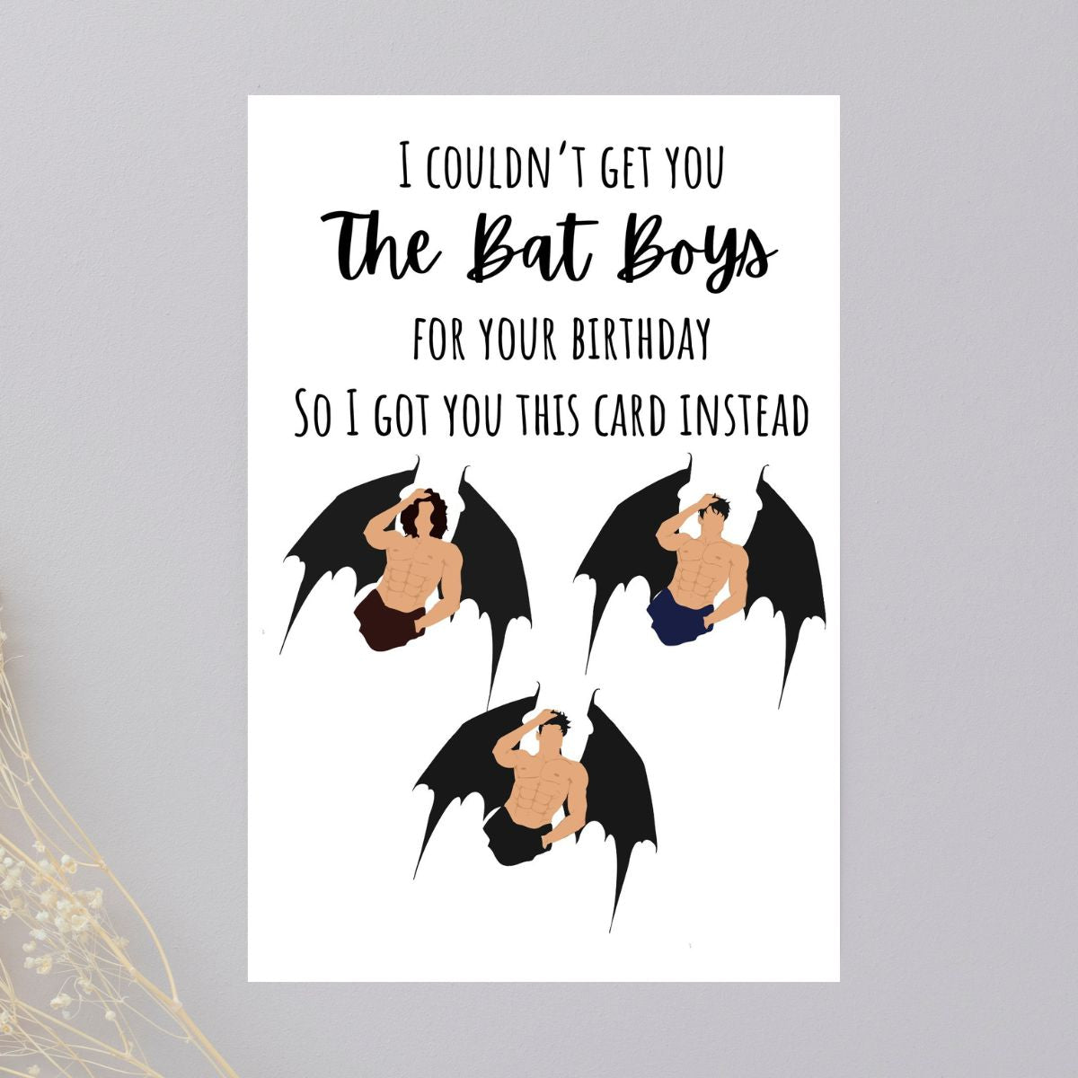 Bat Boys ACOTAR Birthday Greeting Card, Rhysand Azriel Cassian Birthday Card, Bookish Birthday Card, Booktok Card