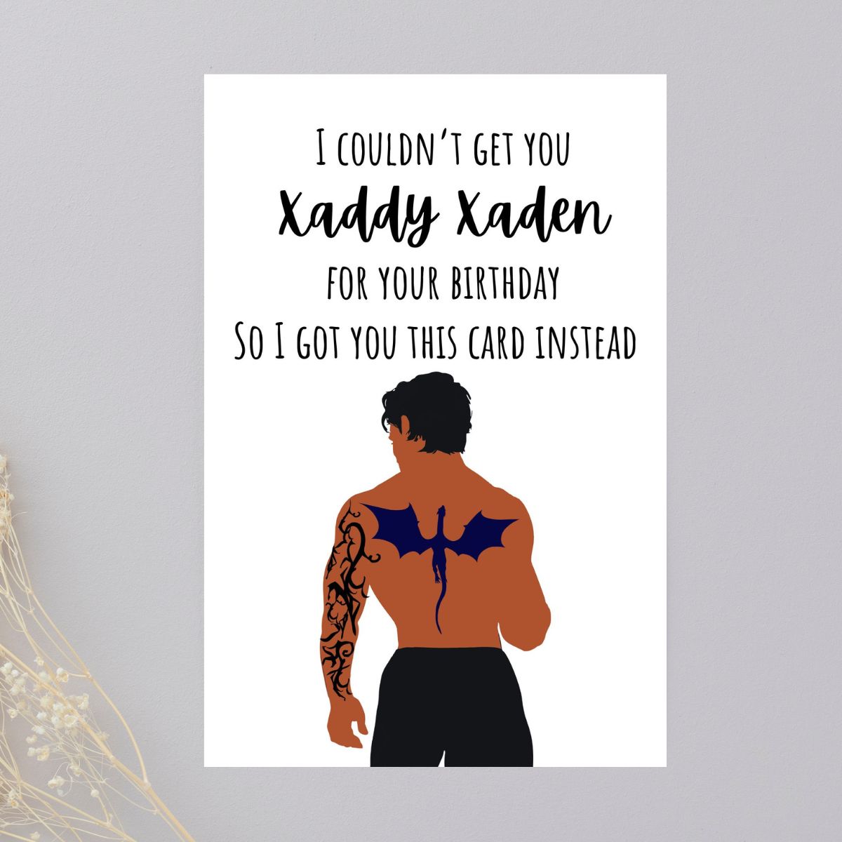 Printable Xaden Riorson Card, Bookish Funny Birthday Card for Her, Book Lover Gift, BookTok Gift, Personalized Birthday Card for Her