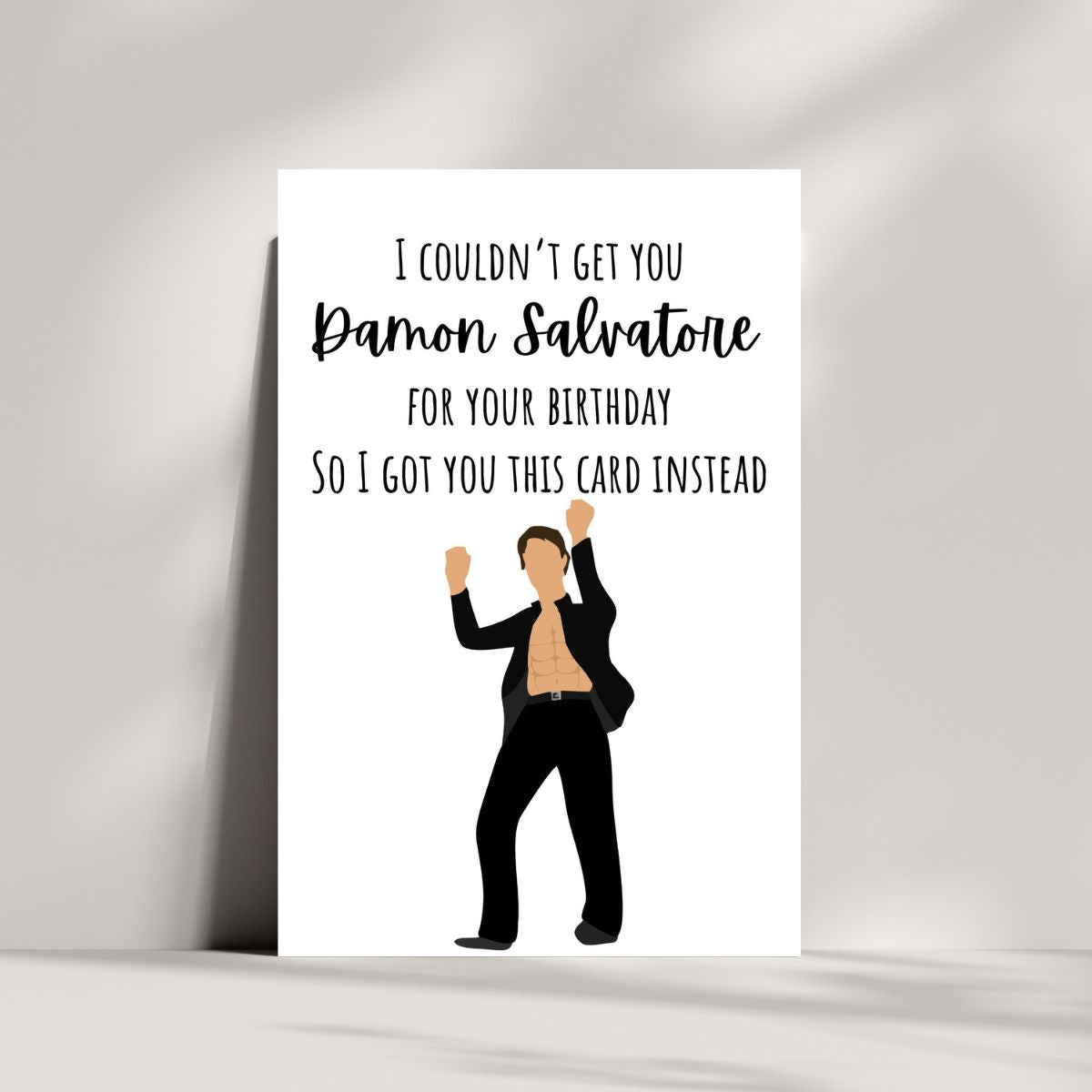 Damon Salvatore Birthday Card, Vampire Diaries Birthday Greeting Card, Bookish Greeting Card, Booktok Greeting Card