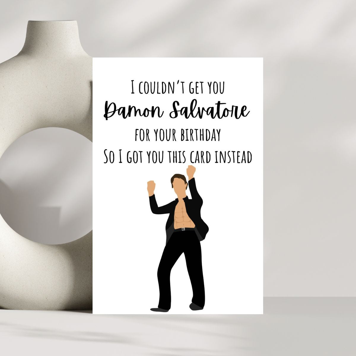 Damon Salvatore Birthday Card, Vampire Diaries Birthday Greeting Card, Bookish Greeting Card, Booktok Greeting Card