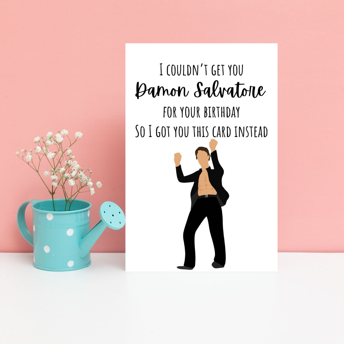 Damon Salvatore Birthday Card, Vampire Diaries Birthday Greeting Card, Bookish Greeting Card, Booktok Greeting Card