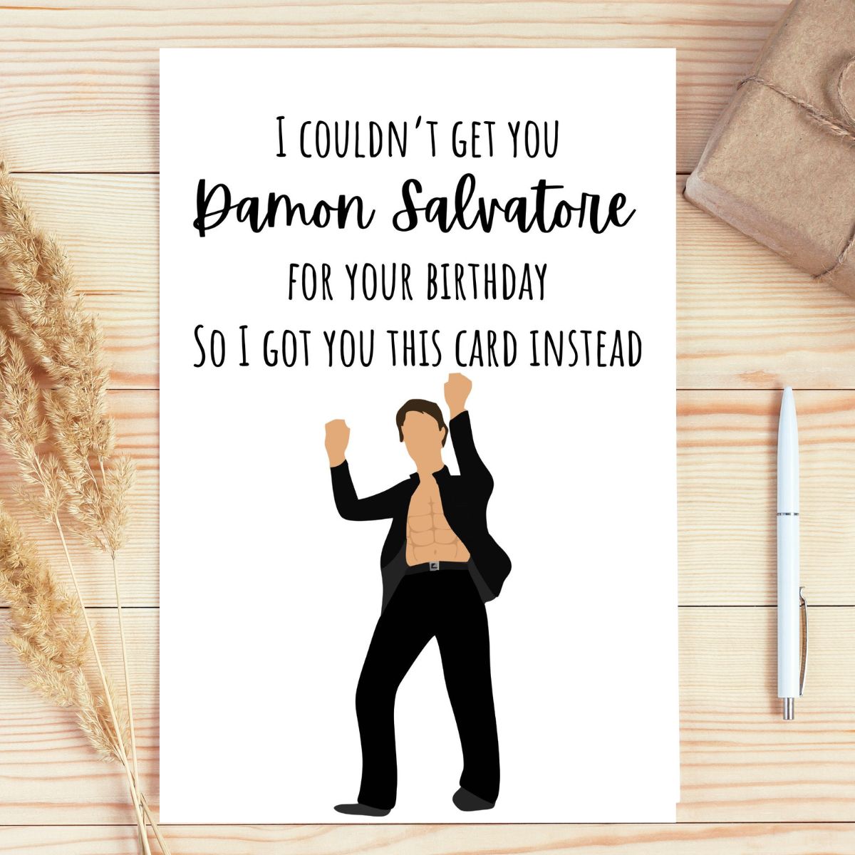 Damon Salvatore Birthday Card, Vampire Diaries Birthday Greeting Card, Bookish Greeting Card, Booktok Greeting Card