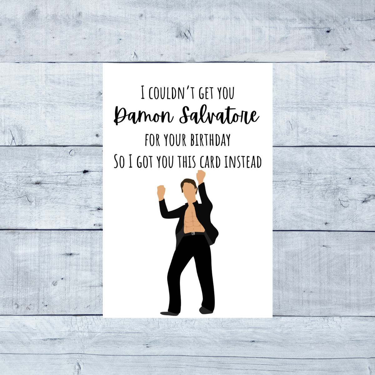 Damon Salvatore Birthday Card, Vampire Diaries Birthday Greeting Card, Bookish Greeting Card, Booktok Greeting Card