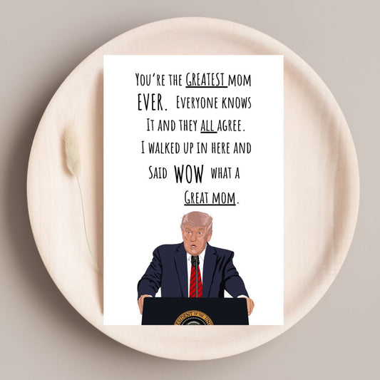 Printable Trump Mother's Day Card, Donald Trump Greeting Card for Mother's Day