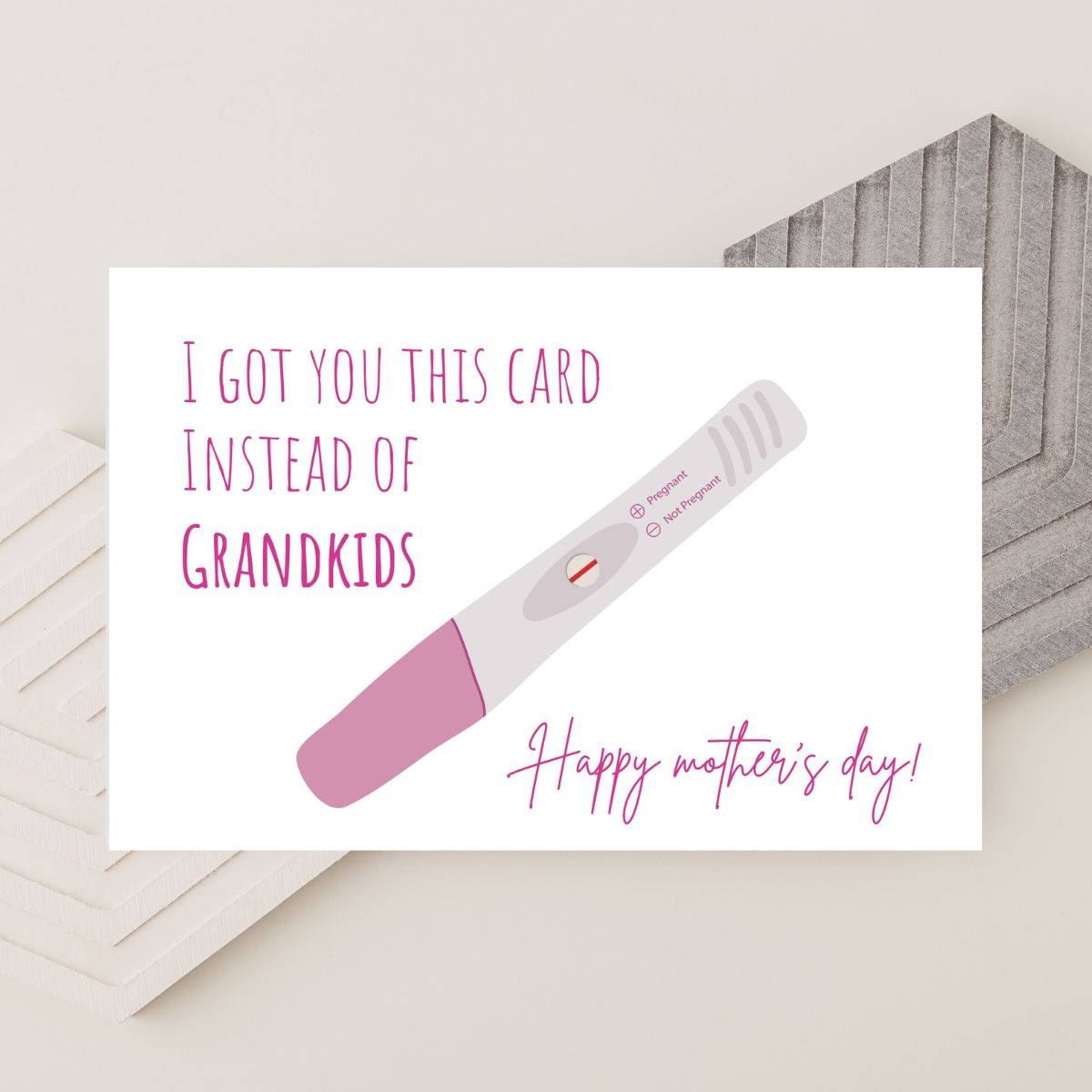Printable I Got You This Card Instead Of Grandkids, Funny Mother's Day Card, Rude Mom Day Greeting, Hilarious Mom Gift, Humorous Card