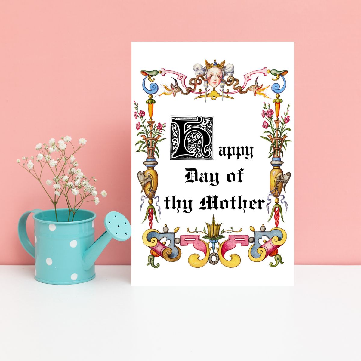 Medieval Mother's Day Card, Happy Day of thy Mother Greeting Card, Renaissance Faire Mother's Day card, Cute Medieval Card for Mom