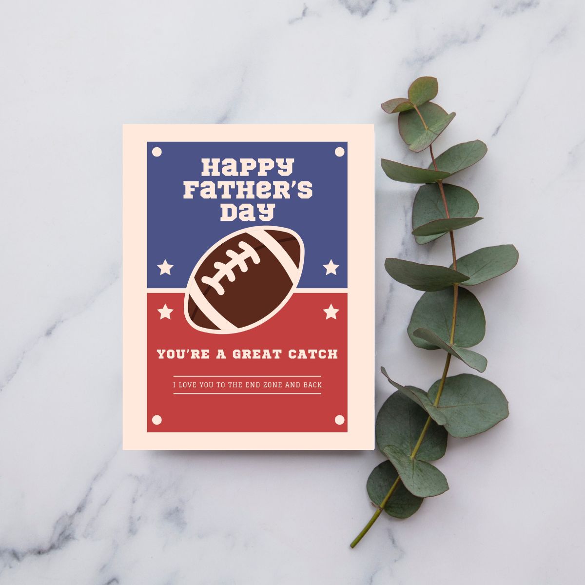 Retro Football Father's Day Greeting Card