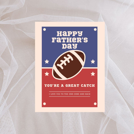 Retro Football Father's Day Greeting Card