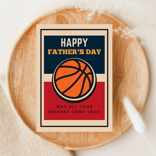 Retro Basketball Father's Day Greeting Card
