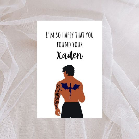 Xaden Riorson Greeting Card, Funny Bookish Wedding or Bridal Shower Card for Her, Book Lover Gift, Fourth Wing Inspired Personalized Card