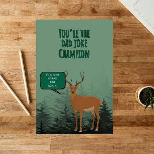 Funny Deer Dad Joke Father's Day Greeting Card