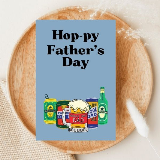 Hop-py Father’s Day Card 🍻 | Funny Beer Greeting Card for Dad
