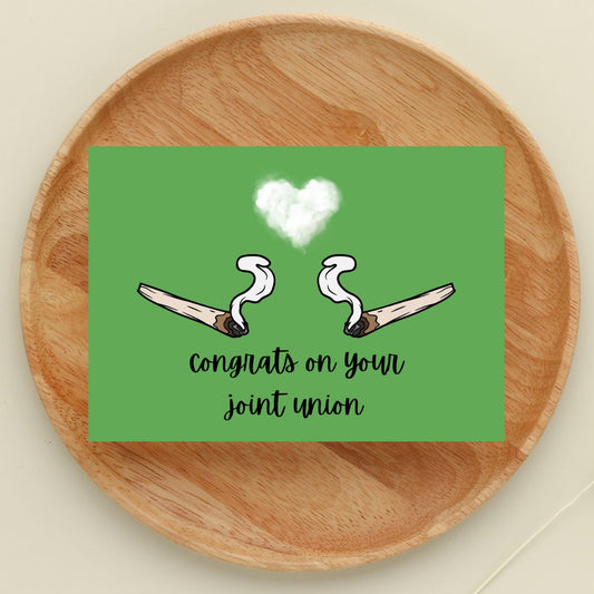 Congrats on Your Joint Union Wedding Card, Greeting Card, Engagement Card, Funny Weed Wedding Card, Pot Wedding Card, Marijuana Card, Weed