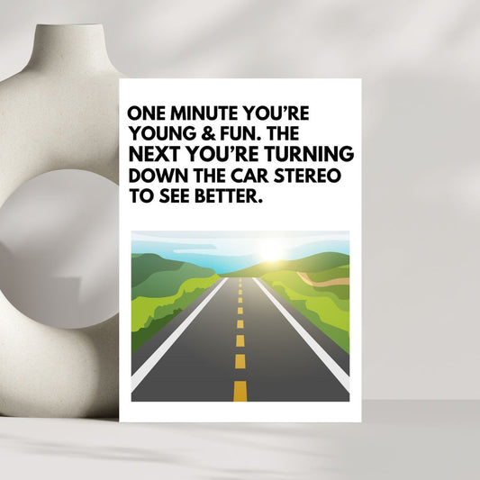 Funny Birthday Card 😂 | You Know You’re Old When You Turn Down the Radio to See Better