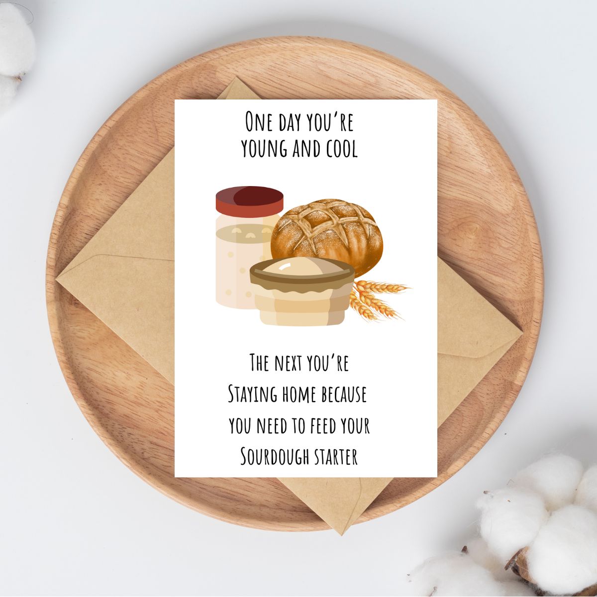 Printable Sourdough Starter Birthday Card, Funny Birthday Card for Friend, Sourdough Lover Card, Home Baker Birthday Card, Card for Baker