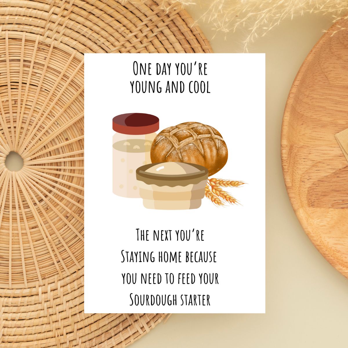 Printable Sourdough Starter Birthday Card, Funny Birthday Card for Friend, Sourdough Lover Card, Home Baker Birthday Card, Card for Baker