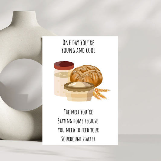 Printable Sourdough Starter Birthday Card, Funny Birthday Card for Friend, Sourdough Lover Card, Home Baker Birthday Card, Card for Baker