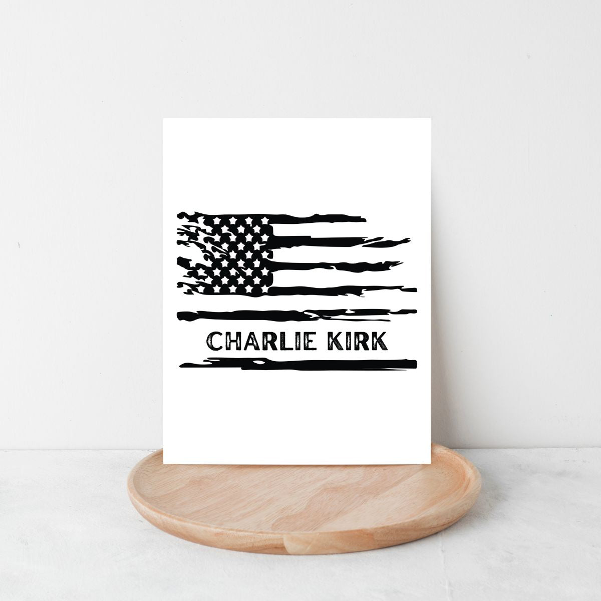 Charlie Kirk American Flag Wall Print