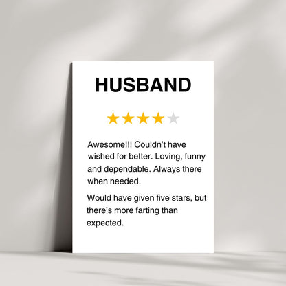 Funny Printable Card for Husband, Valentine's Day Card, Birthday Anniversary Card, Humorous Printable Download, Card for Husband