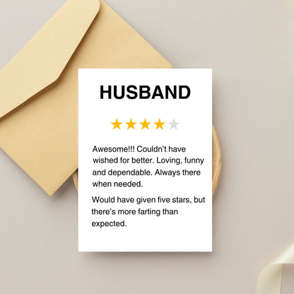 Funny Printable Card for Husband, Valentine's Day Card, Birthday Anniversary Card, Humorous Printable Download, Card for Husband
