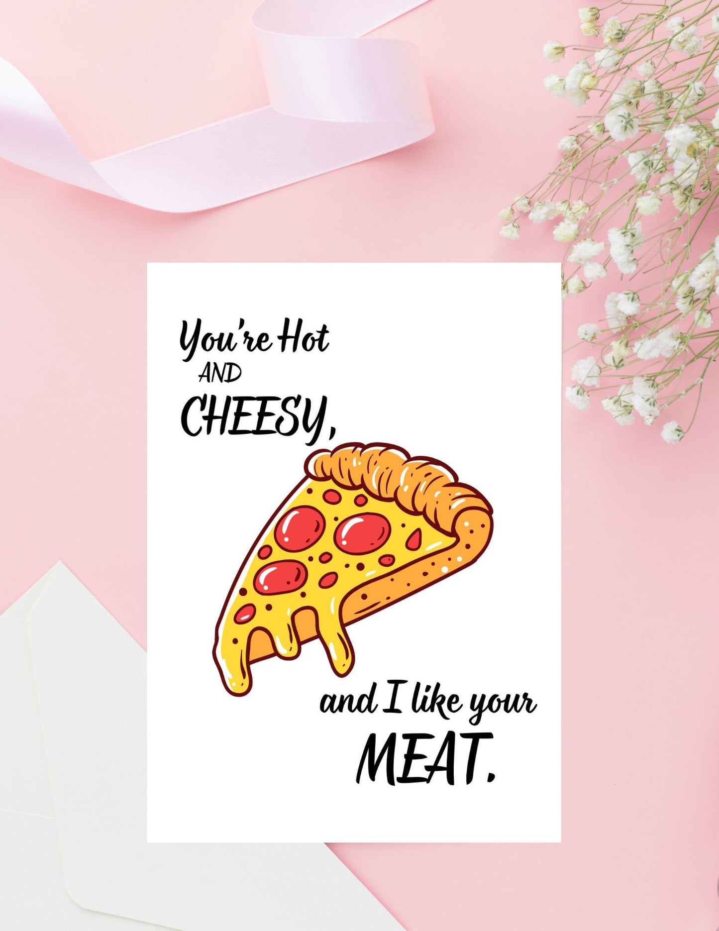 Dirty Anniversary Card for Boyfriend, Funny Anniversary Card, Pizza Lover Gift, Dirty Valentine's Day Card, Humorous Card for Him