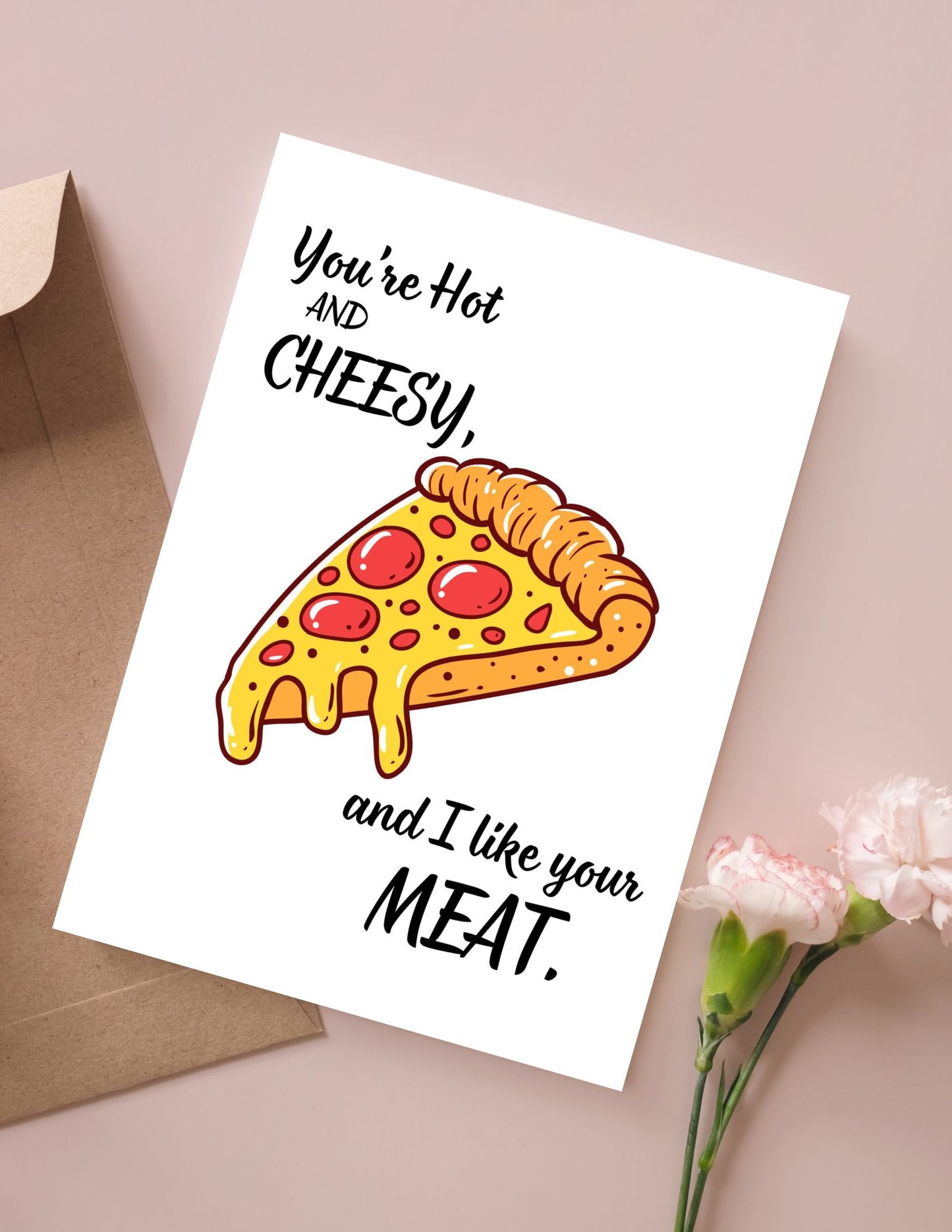 Dirty Anniversary Card for Boyfriend, Funny Anniversary Card, Pizza Lover Gift, Dirty Valentine's Day Card, Humorous Card for Him