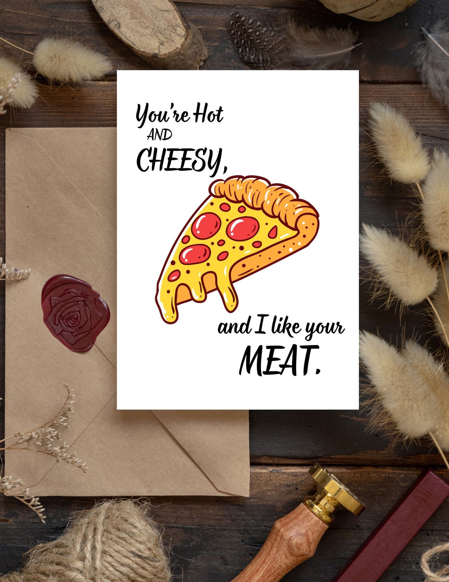 Dirty Anniversary Card for Boyfriend, Funny Anniversary Card, Pizza Lover Gift, Dirty Valentine's Day Card, Humorous Card for Him