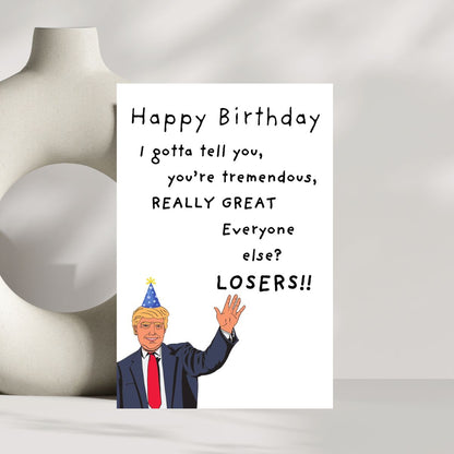 Printable Funny Trump Birthday Card, Political Card for Dad, Father-in-Law Birthday Card, 40th 50th 60th Birthday Gift for Him