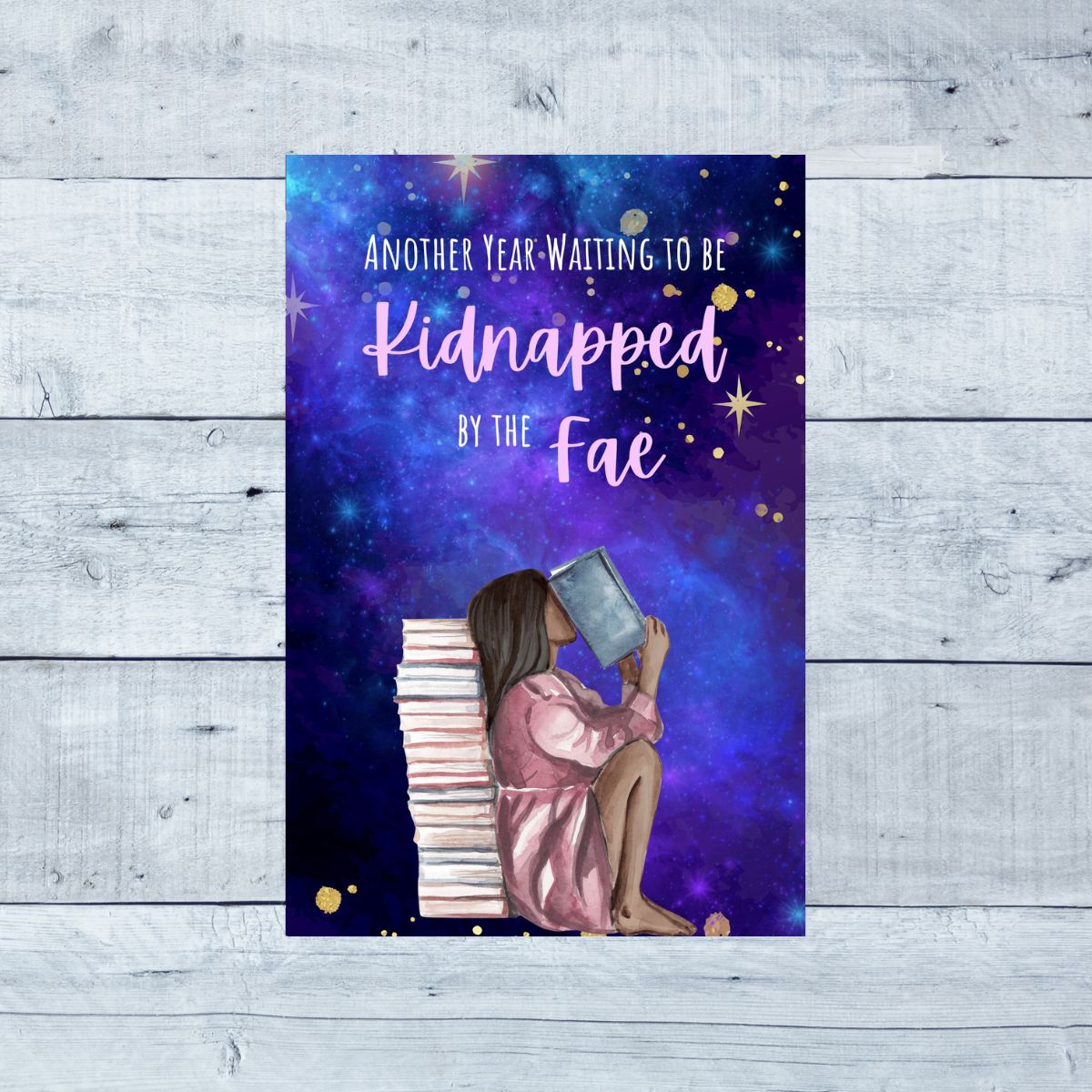 Kidnapped by the Fae Birthday Card, Bookish Greeting Card for Book Lovers, BookTok Gift, Kindle Girlie Birthday Gift
