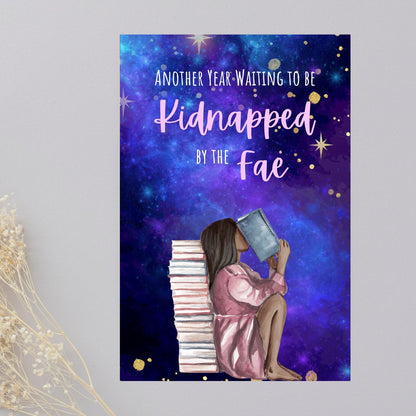 Kidnapped by the Fae Birthday Card, Bookish Greeting Card for Book Lovers, BookTok Gift, Kindle Girlie Birthday Gift