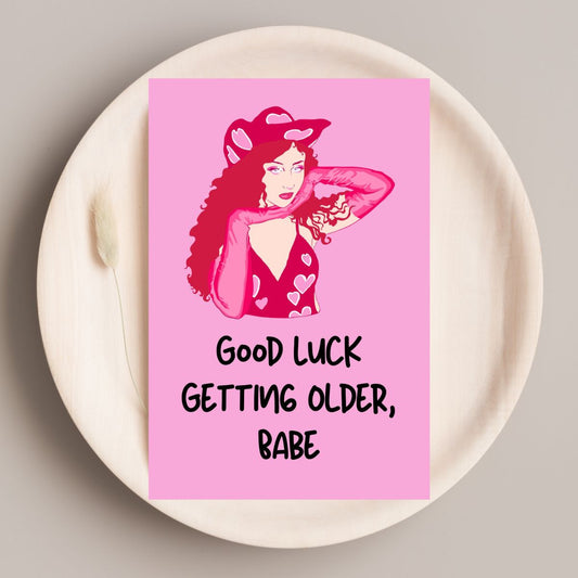 Chappell Roan Birthday Card 💋 | Good Luck Getting Older, Babe – Queer Icon Energy!