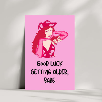 Chappell Roan Birthday Card 💋 | Good Luck Getting Older, Babe – Queer Icon Energy!