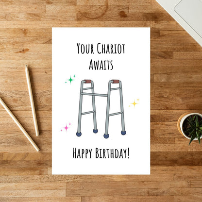 Funny Walker Birthday Card
