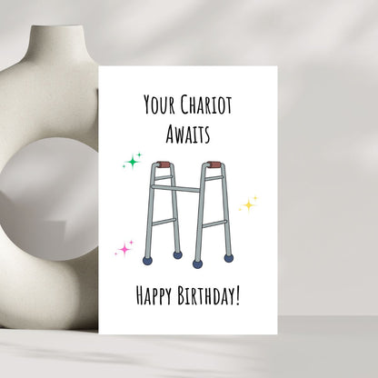 Funny Walker Birthday Card
