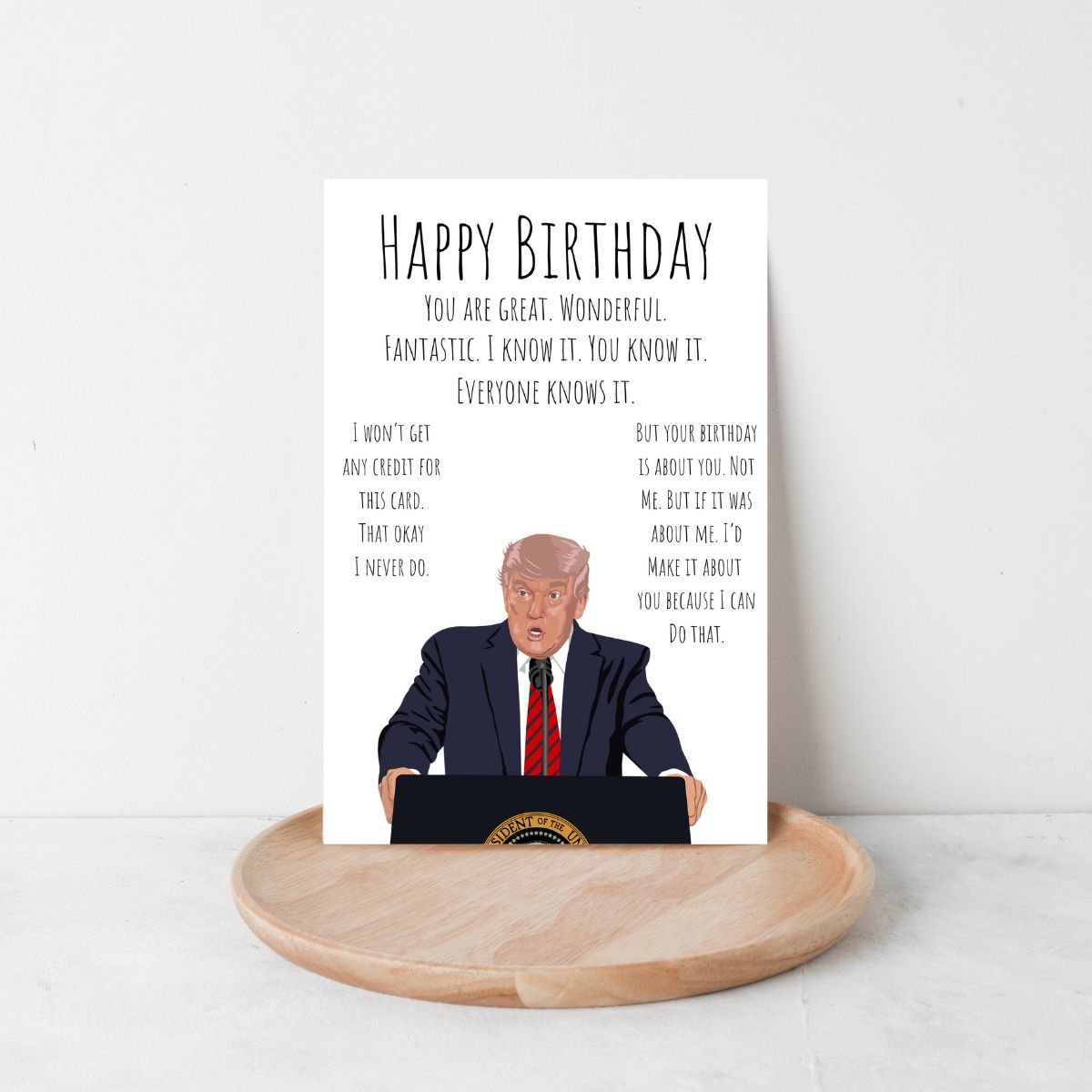 Printable Funny Trump Birthday Card, Political Card for Dad, Father-in-Law Birthday Card, 40th 50th 60th Birthday Gift for Him