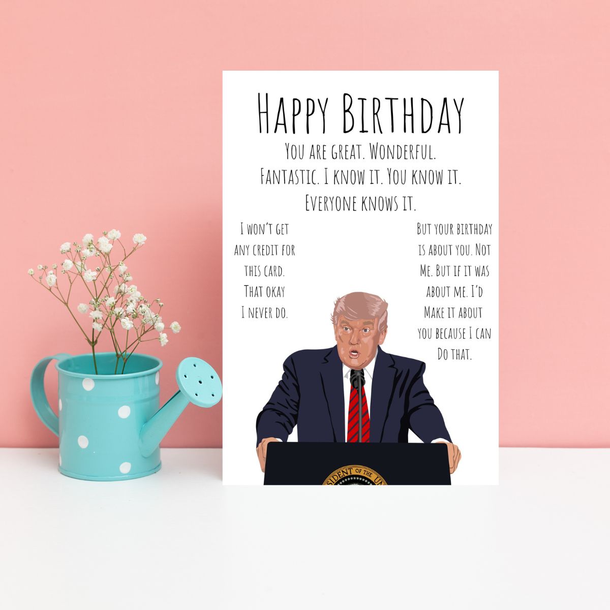 Printable Funny Trump Birthday Card, Political Card for Dad, Father-in-Law Birthday Card, 40th 50th 60th Birthday Gift for Him