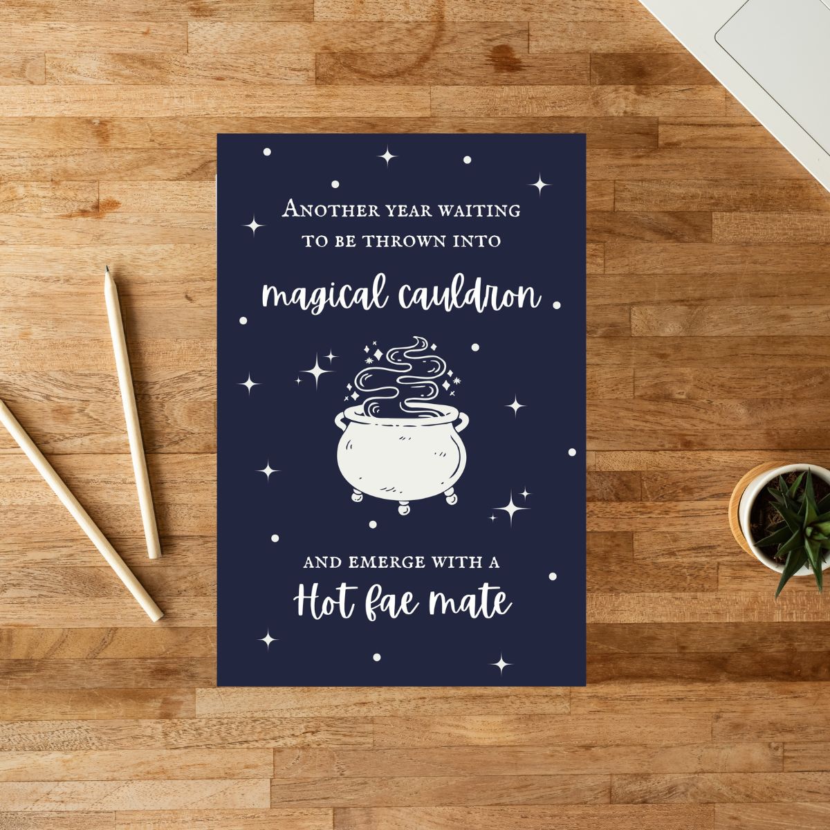 Thrown into the Cauldron Birthday Card, Romantasy Fae Mate
