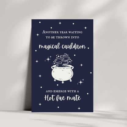 Thrown into the Cauldron Birthday Card, Romantasy Fae Mate