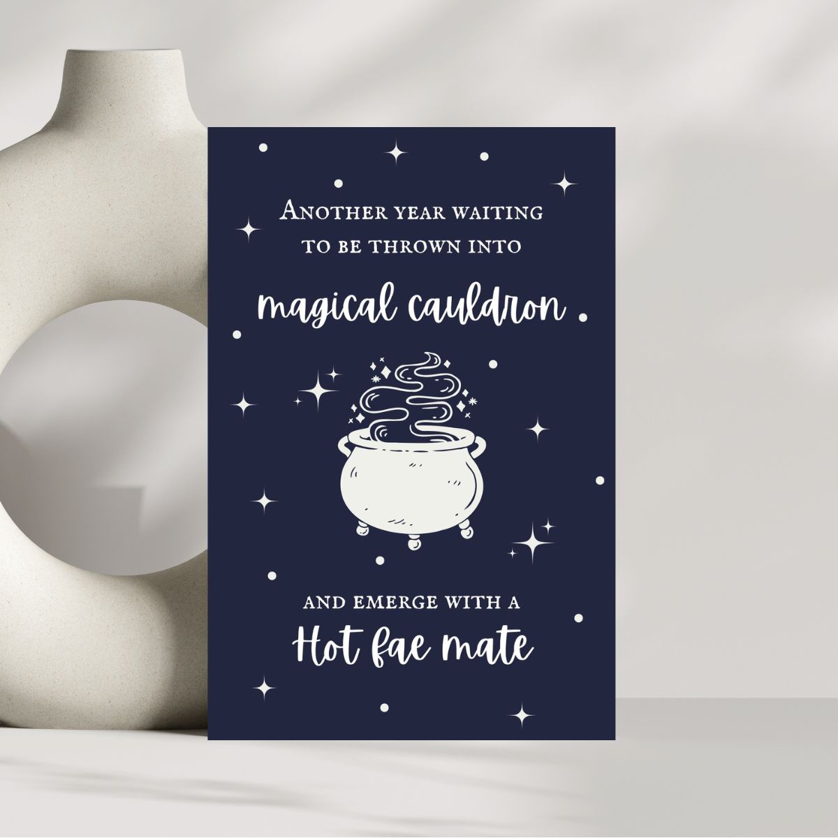 Thrown into the Cauldron Birthday Card, Romantasy Fae Mate