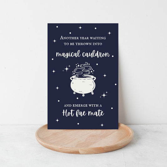 Thrown into the Cauldron Birthday Card, Romantasy Fae Mate